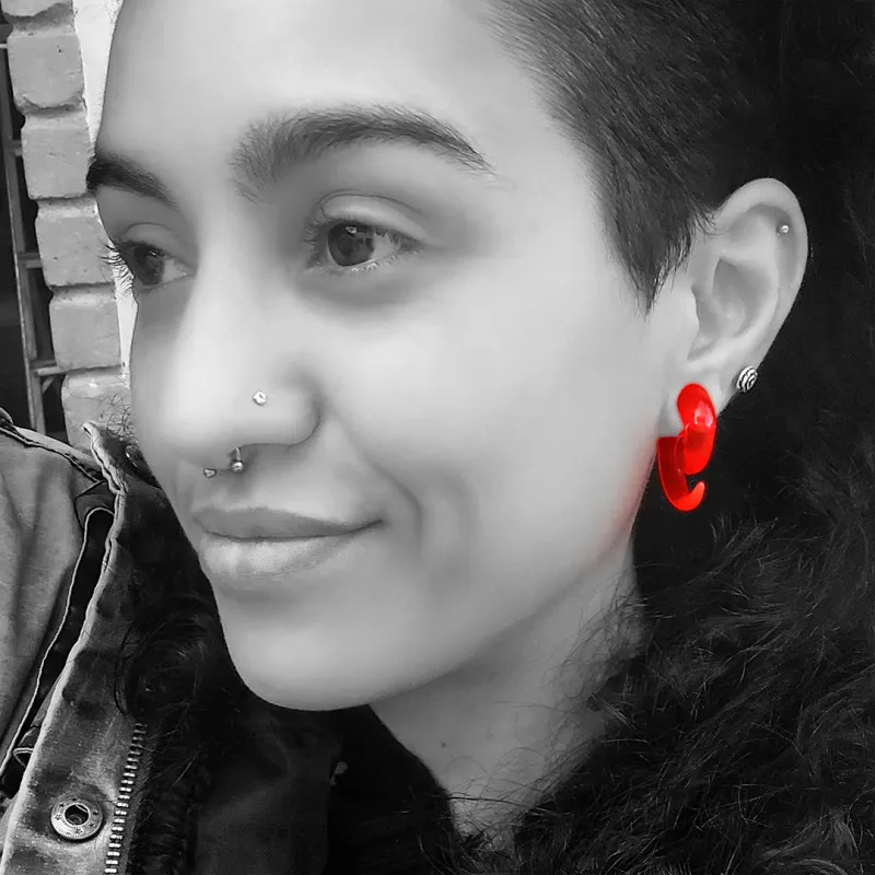 Espiral Expansor de Acrílico | Alargador Caracol Vermelho