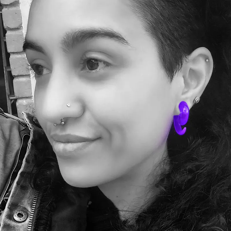 Espiral Expansor de Acrílico Violeta Translúcido Caracol