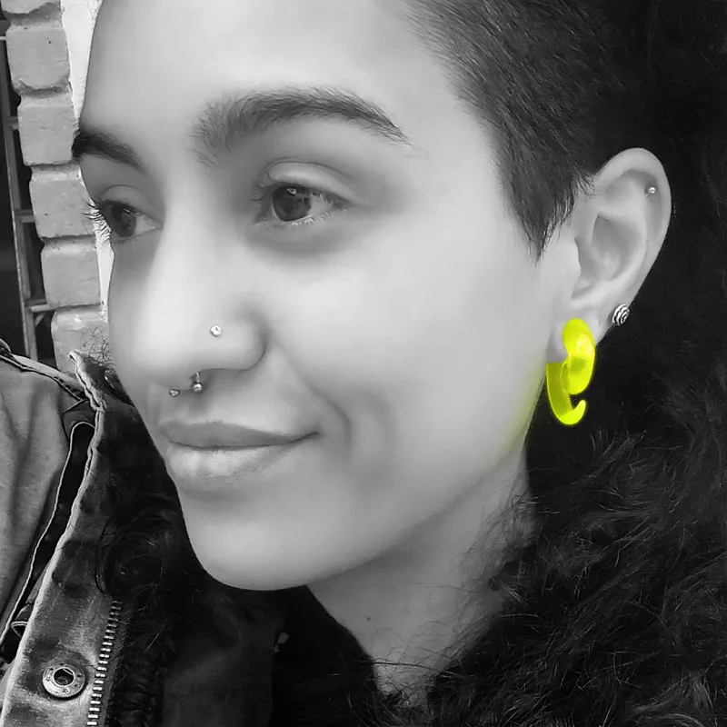 Espiral Expansor de Acrílico verde translúcido caracol