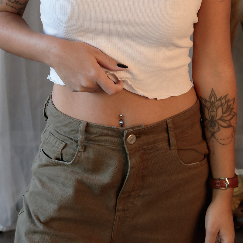 Piercing Umbigo Aço Cirúrgico com Design Seguro e Estiloso