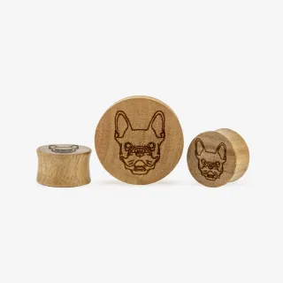 Alargador Plug Gravado Buldogue é na ALARGS