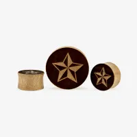 Alargador Plug Gravado Estrela Bicolor é na ALARGS