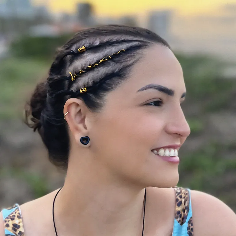 Alargador Coração Acrílico Vazado Preto | ALARGS