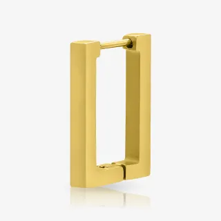 Brinco Retangular Dourado Unidade em aço com acabamento moderno
