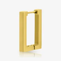 Brinco Retangular Dourado Unidade com Design Geométrico