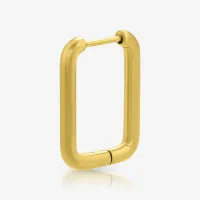 Brinco Retângulo Arredondado Dourado com Design Moderno