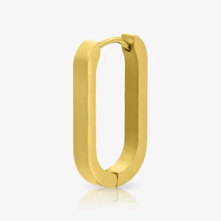 Brinco arco dourado unidade em aço cirúrgico com design meia argola
