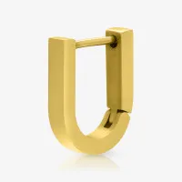 Brinco U Dourado Unidade com Design Moderno e Minimalista