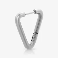 Brinco Triângulo Invertido Prateado com Design Moderno