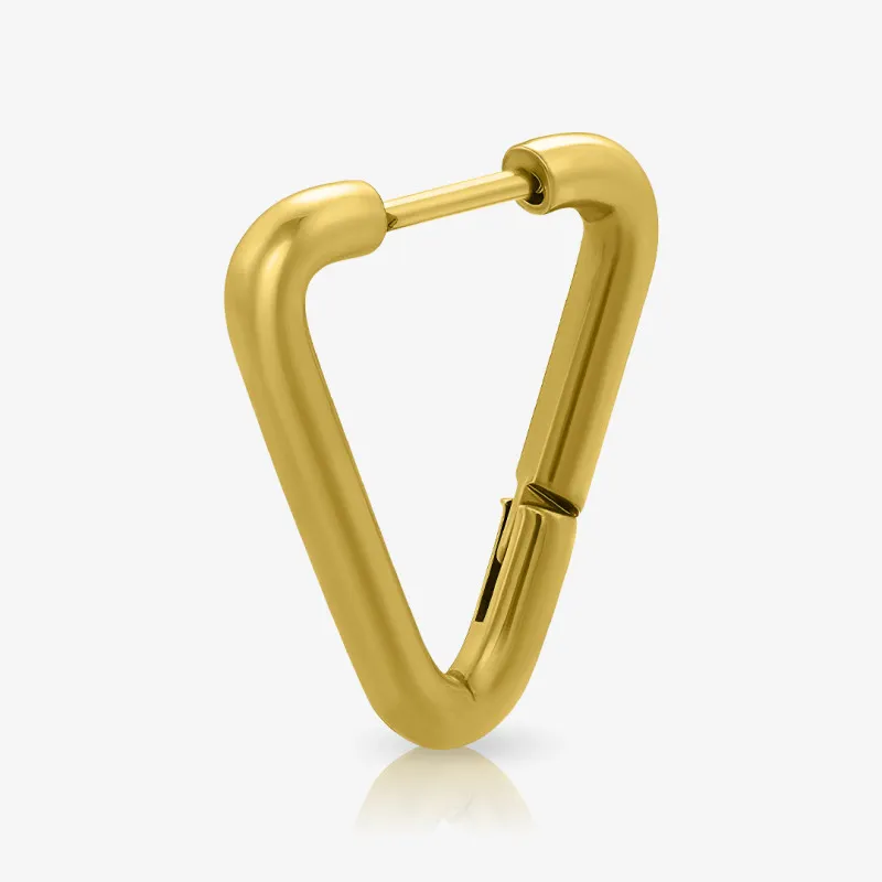 Brinco Triângulo Invertido Dourado com design geométrico moderno