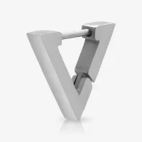 Brinco Triângulo Prateado Unidade com Design Geométrico