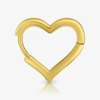 Brinco Coração Arredondado Dourado com acabamento delicado e moderno