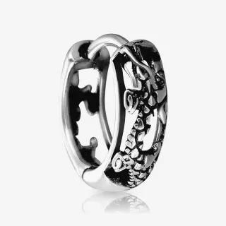 Brinco Escamas de Dragão prateado com acabamento detalhado e estilo masculino