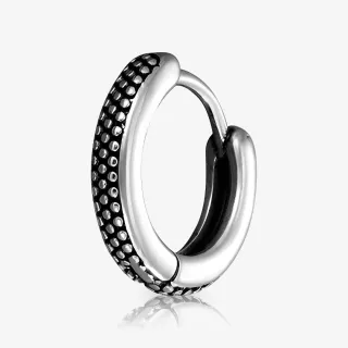 Brinco Masculino Círculos Moldados em aço cirúrgico prateado com design moderno