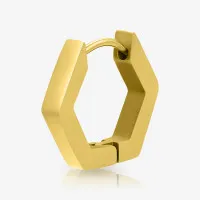 Brinco Hexágono Dourado Masculino | Unidade ALARGS