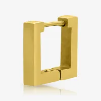 Brinco Quadrado Dourado Masculino Unidade – Estilo Moderno