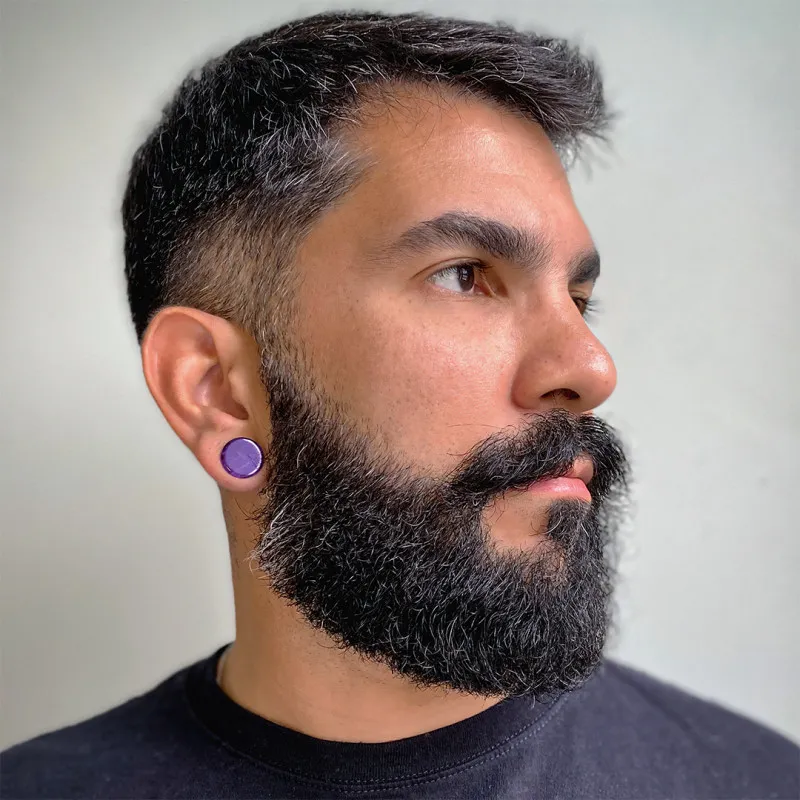 Plug de Pedra Ametista com formato gota e acabamento natural