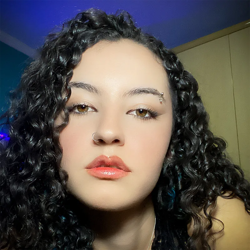 Piercing Curvo Bolinha em Aço Preto para Sobrancelha