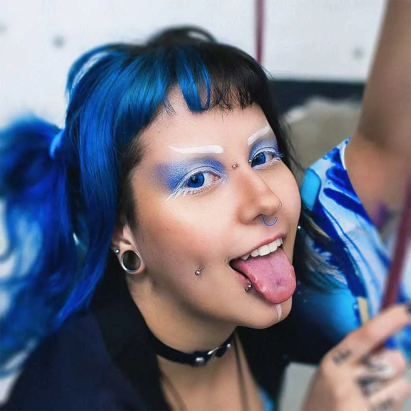 Espiral Expansor de Acrílico Translúcido Azul Caracol