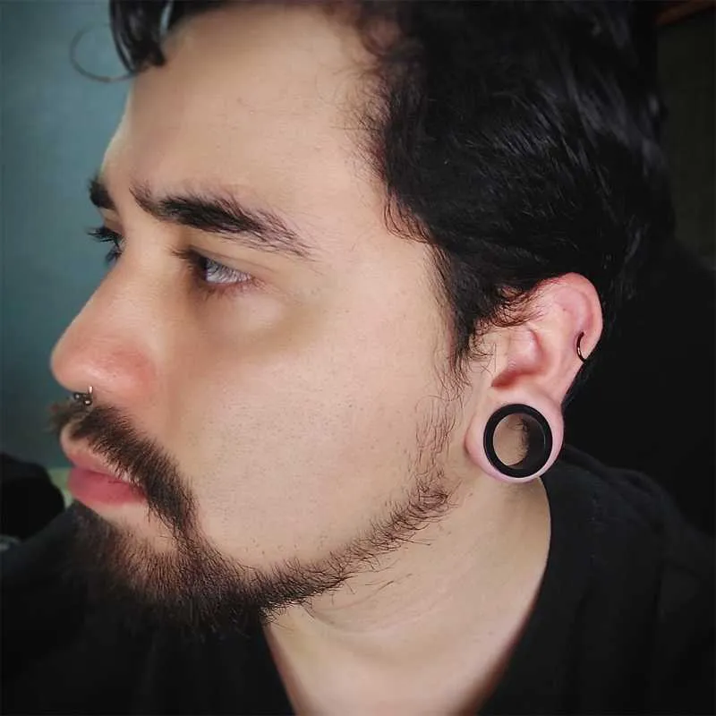 Piercing ferradura prateado com bolinha de aço | ALARGS