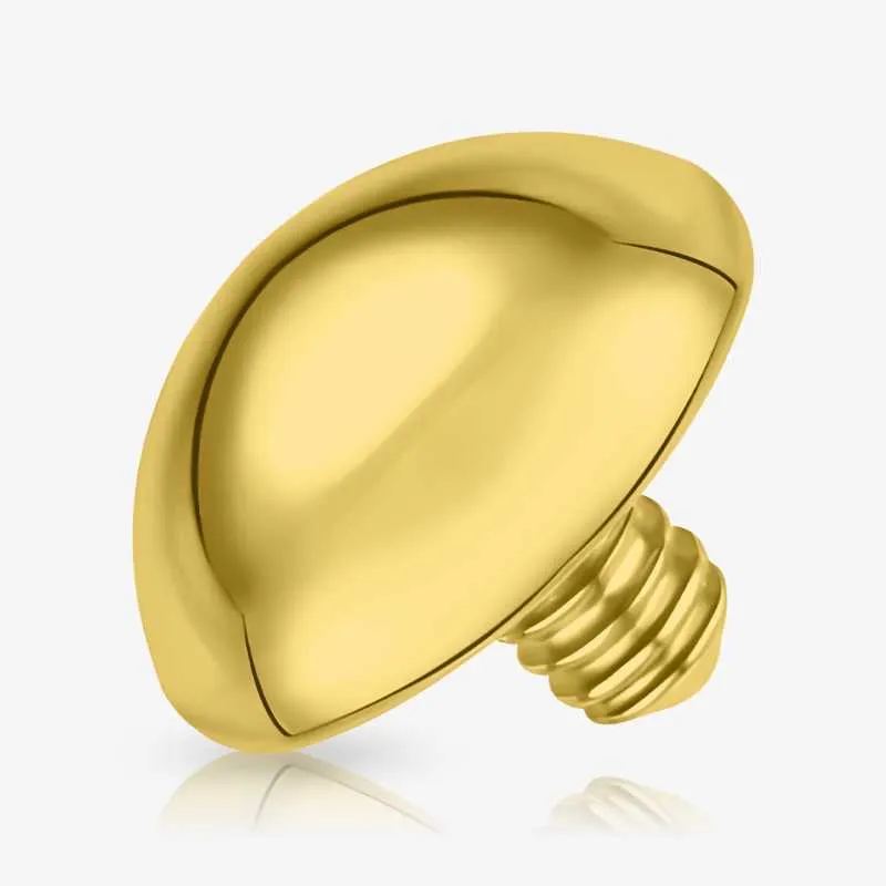 Domo Dourado Base Microdermal em Aço Cirúrgico 1.6mm