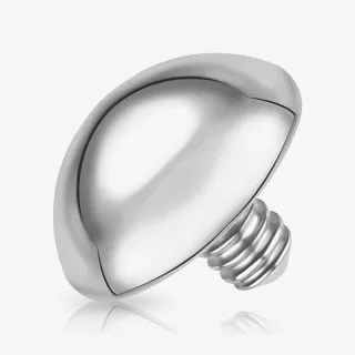 Domo prateado base microdermal em aço cirúrgico 1.6mm