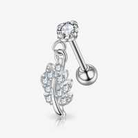 Piercing Cartilagem Folha com design delicado e marcante