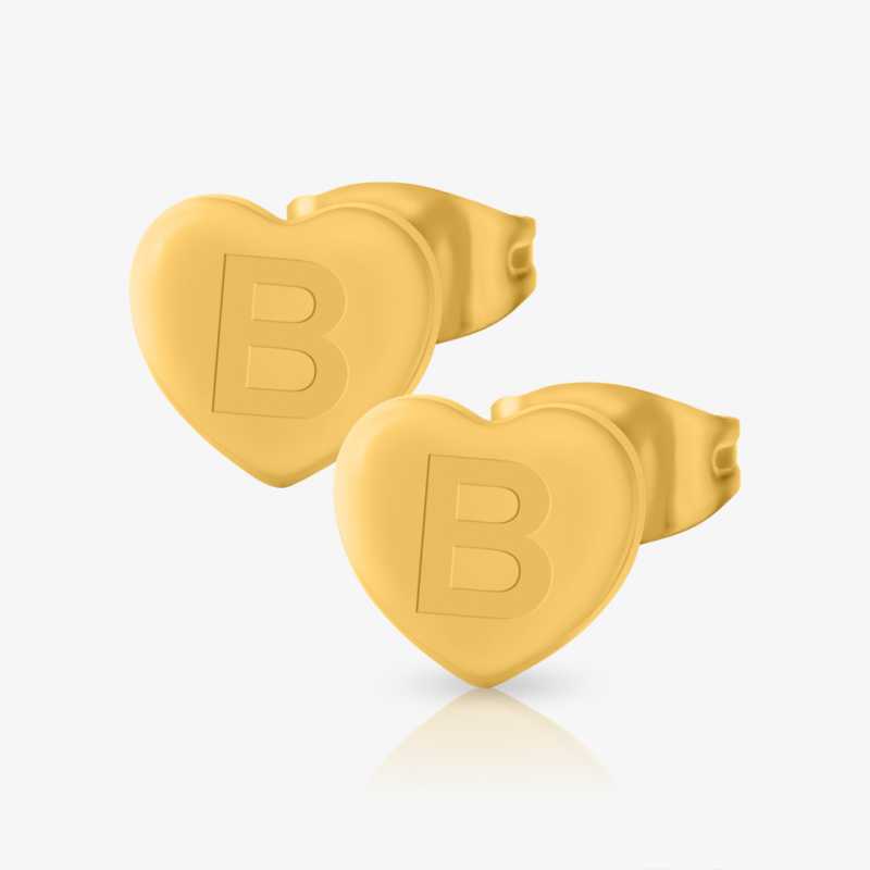 Brinco Coração com Inicial – Personalize com sua Letra