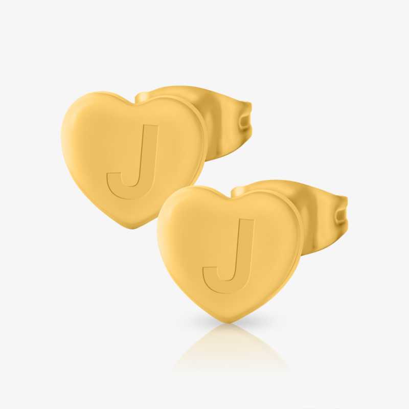 Brinco Coração com Inicial – Personalize com sua Letra