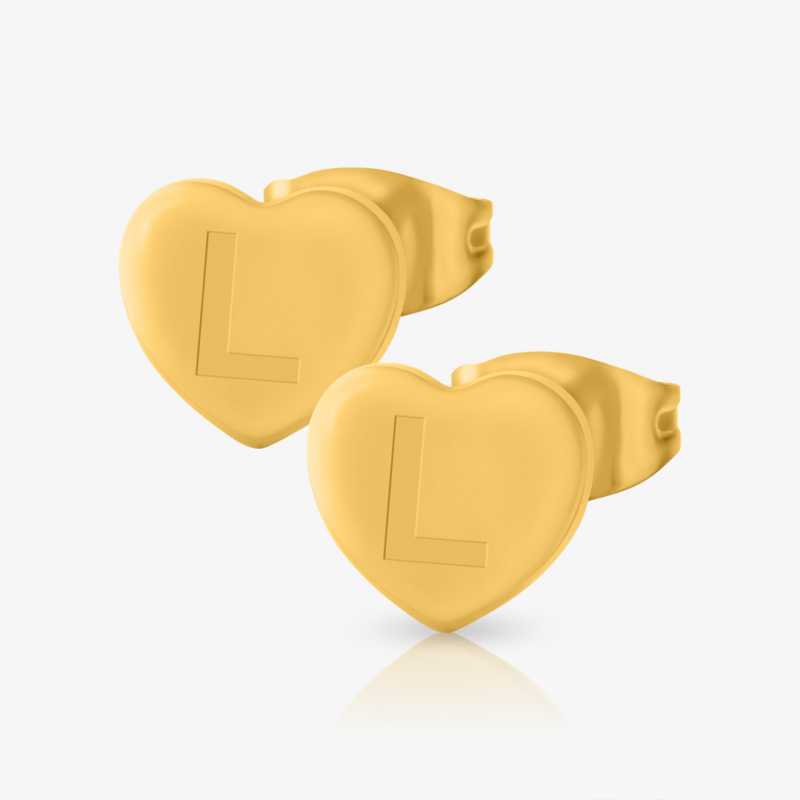 Brinco Coração com Inicial – Personalize com sua Letra