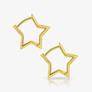 Brinco Estrela Vazada Dourada com design delicado e acabamento brilhante