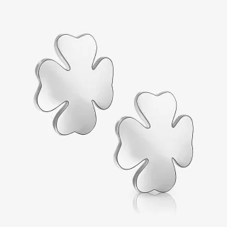 Brinco de Prata Trevo delicado com design minimalista e acabamento brilhante