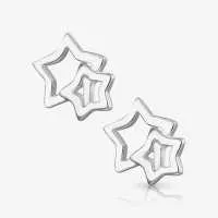 Brinco de Prata Estrelas com Design Minimalista e Elegante