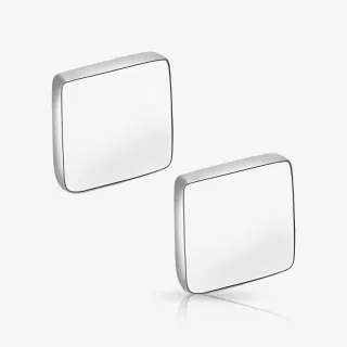 Brinco de Prata Quadrado com acabamento polido e design minimalista