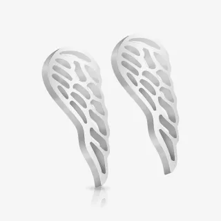 Brinco Asa Alada Par em aço prateado com design delicado