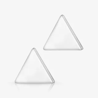 Brinco Triângulo Par em aço cirúrgico prateado com design geométrico e minimalista