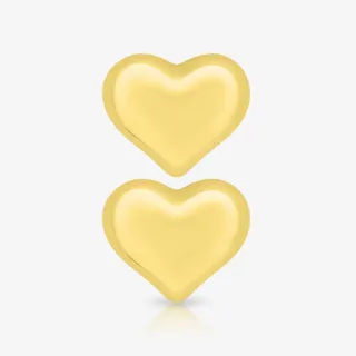 Brinco Dourado Heart Par com formato de coração delicado e acabamento brilhante