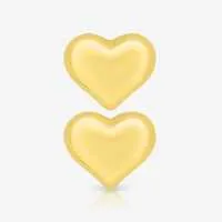Brinco Dourado Heart Par com Design Romântico e Delicado