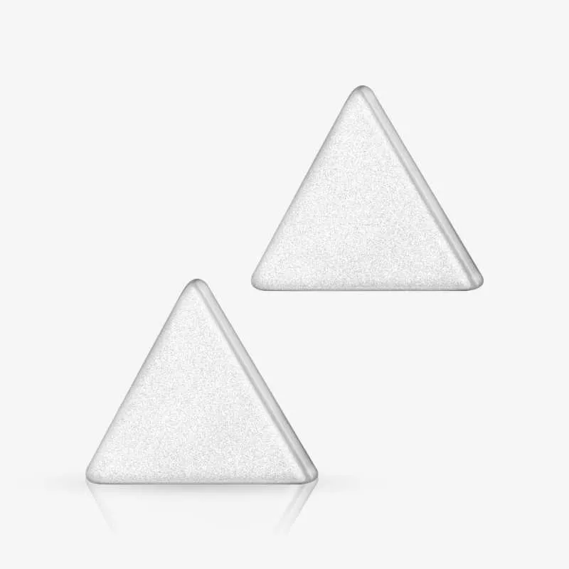 Brinco de Prata Triângulo minimalista em aço cirúrgico