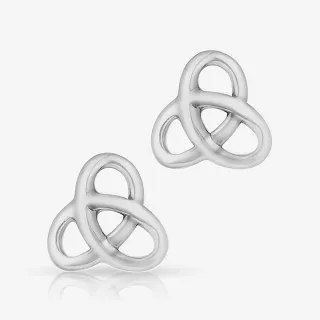 Brinco de Prata Nó com design minimalista e acabamento brilhante