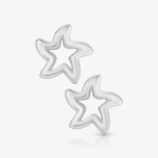 Brinco de Prata Estrela com design delicado e acabamento brilhante