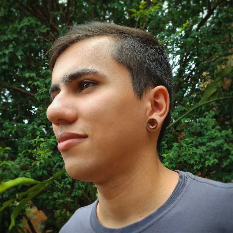 Alargador Plug Madeira Antiga com Design Vazado Exclusivo