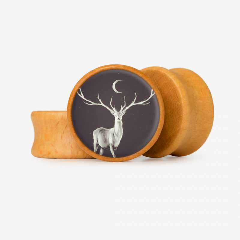 Plug Cervo Místico Base com Estampa Élfica | ALARGS