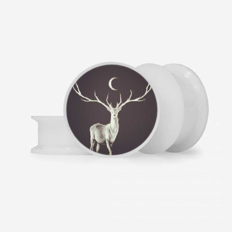 Plug Cervo Místico Base com Estampa Élfica | ALARGS