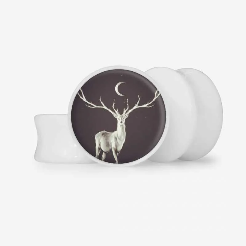 Plug Cervo Místico Base com Estampa Élfica | ALARGS