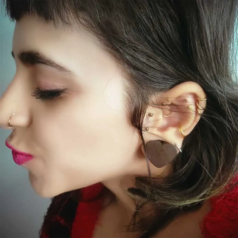 Alargador Plug Artesanal Madeira Coração é na ALARGS