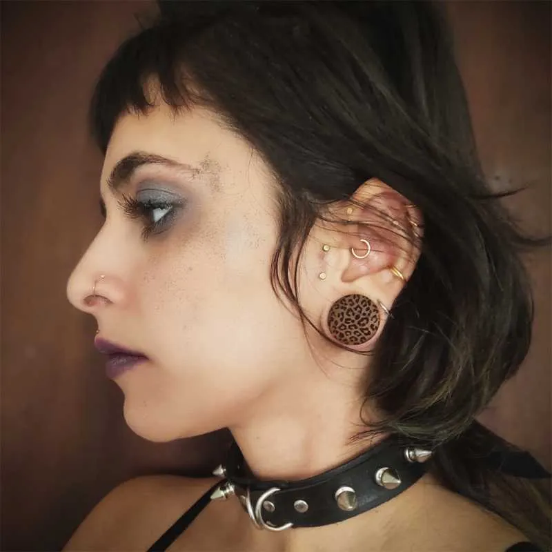 Alargador Plug Gravado Pele de Onça é na ALARGS