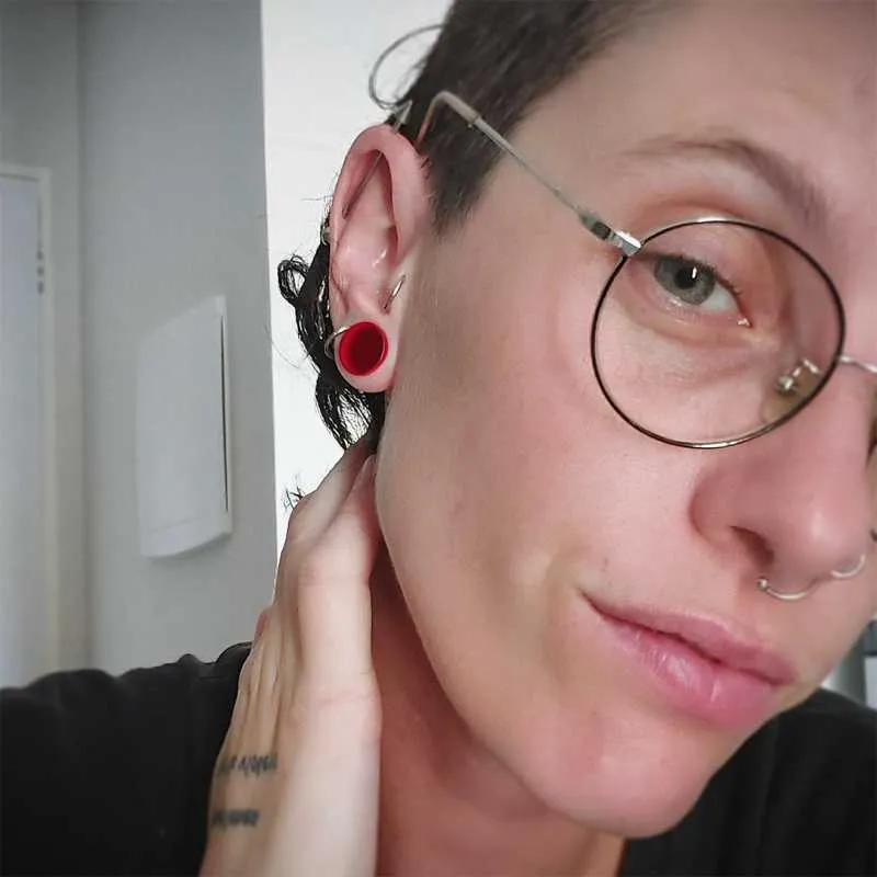 Piercing Transversal Spike em Aço Cirúrgico 316L