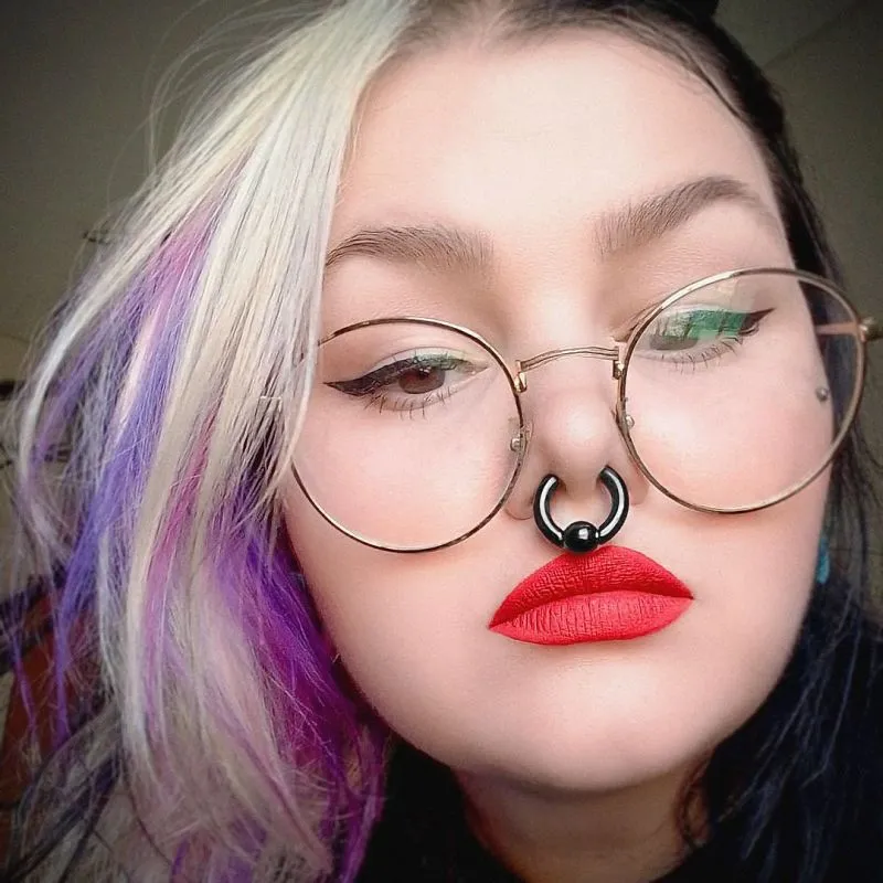 Piercing Captive de Aço Cirúrgico Preto 4mm