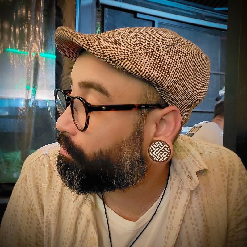 Plug Madeira Imbuia Labirinto - Arte Única | ALARGS